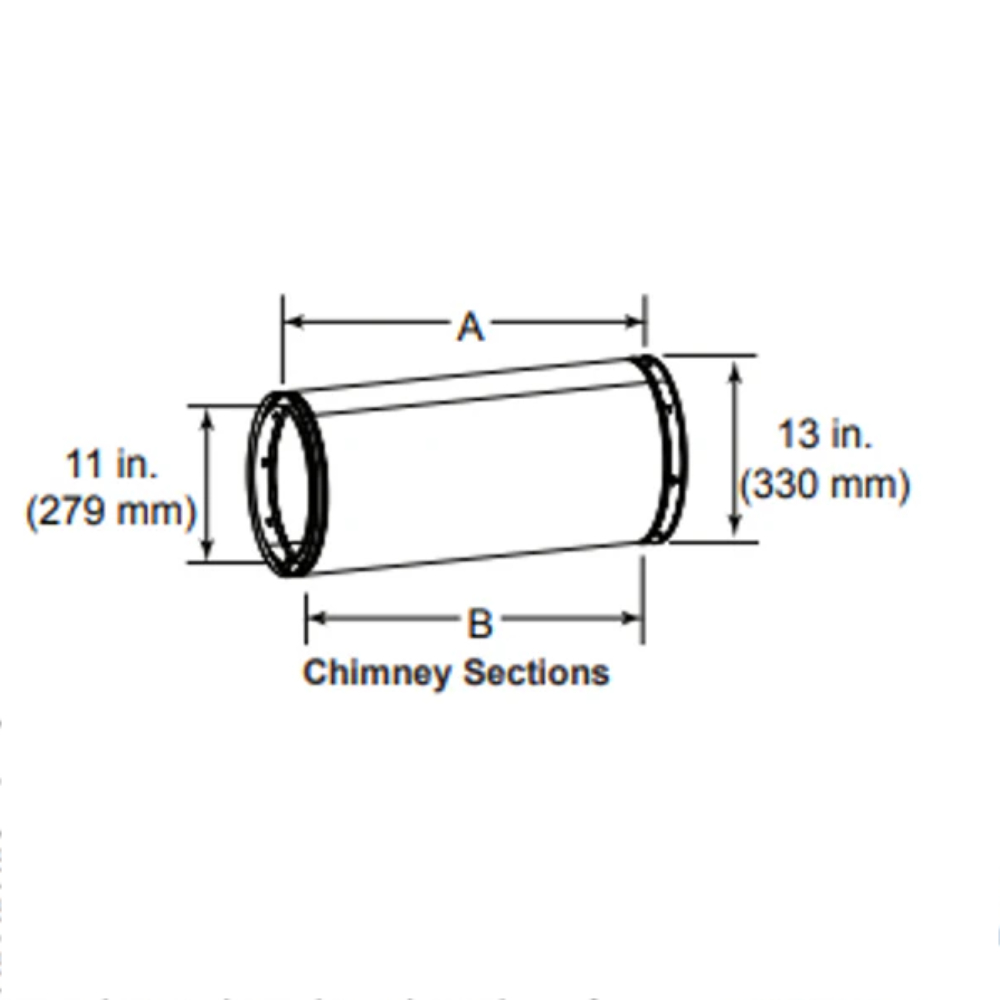 37054MON 18in (460mm) Chimney Section