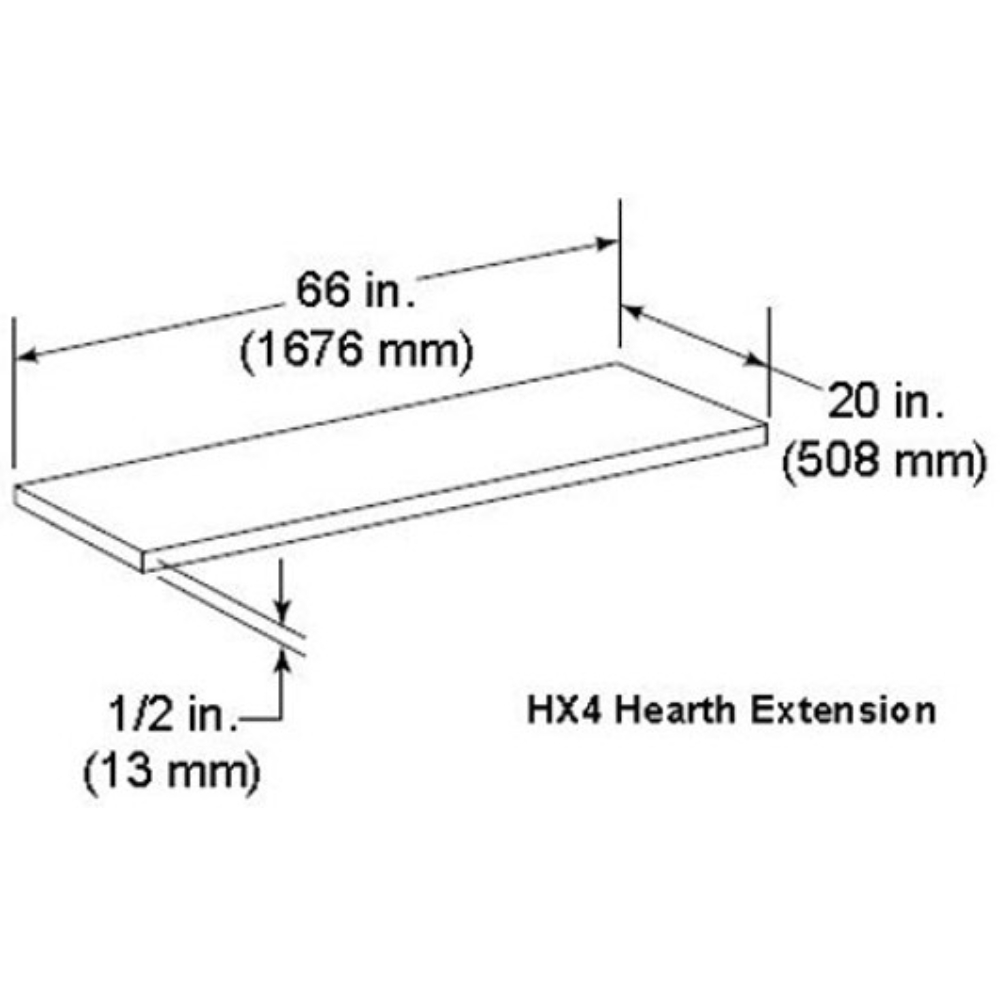 90989MON Hearth Extension For 42" Models (70"X 20"X 1/2") - Pack Of 5