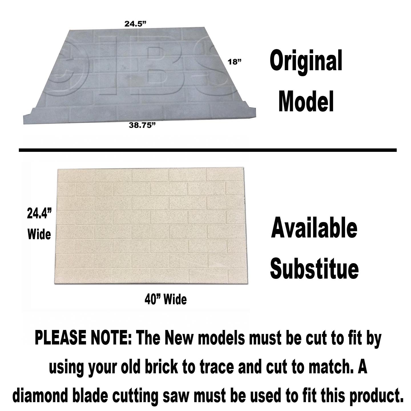 65233 Bottom Refractory DISCONTINUED and Replaced by Available Cut-To-Size Panel
